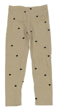 Béžové legíny so srdiečkami H&M