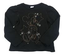 Čierna mikina s Mickeym z korálků Disney