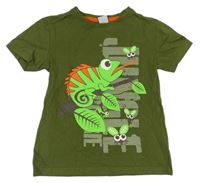 Khaki tričko s chameleonem Kiki&Koko