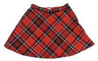 Červeno-čierno-biela kockovaná sukňa H&M