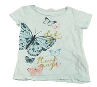 Svetlomodré tričko s motýly H&M