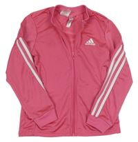 Růžová propínací sportovní mikina s logem Adidas