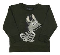 Khaki mikina so zebrou Next