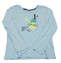 Svetlomodré tričko s ananasom Alive