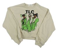 Béžová crop mikina s potlačou H&M