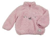 Ružová huňatá mikina s ňufáčikom  so cute