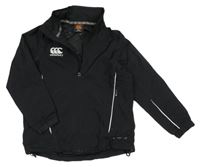 Černá šusťáková jarní bunda s ukrývací kapucí Canterburry 