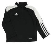 Černo-bílá funkční sportovní mikina s logem Adidas