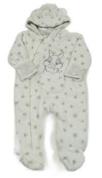 Bílá hvězdičkovaná plyšová kombinéza s králíčkem a kapucí Disney 