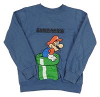 Modrošedá mikina s Máriem