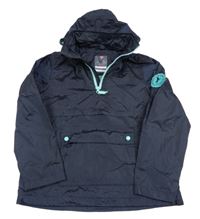 Tmavomodrá šušťáková jarná bunda s kapucňou TCM