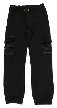 Černé cargo cuff kalhoty River Island