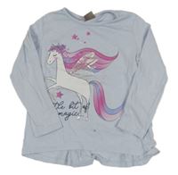 Světlemodré triko s jednorožcem Little Kids 