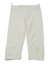 Biele capri legíny s madeirou C&A