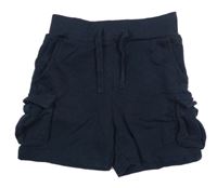Tmavomodré teplákové cargo kraťasy Name it