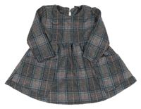 Sivo-modro-ružové kockované šaty Next