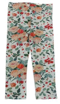 Bílé legíny s květy Tu