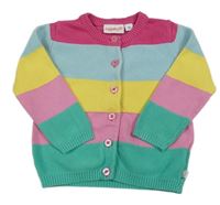 Barevný pruhovaný propínací svetr Liegelind