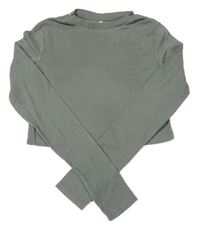 Khaki crop tričko H&M