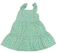 Svetlotyrkysová é plátenné letné šaty s volánikmi PRIMARK