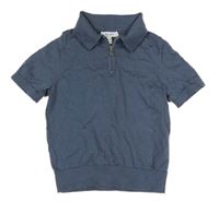 Tmavomodré vlnené polo crop tričko REISS