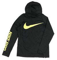 Černá melírovaná funkční mikina s logem a kapucí Nike Pro