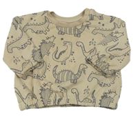 Béžová oversize mikina s dinosaurami zn. PRIMARK