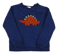 Tmavomodrá mikina s dinosaurom John Lewis