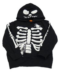 Čierna mikina s kostmi a pavouky a kapucňou Kiki&Koko