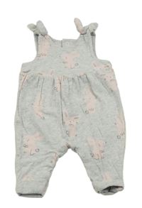 Světlešedé melírované laclové tepláky se zajíčky Mothercare