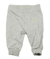 Svetlosivé melírované tepláky s nápismi POCOPIANO