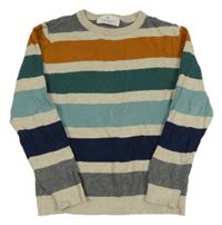 Světebéžovo/šedo-pruhovaný sveter H&M