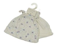 Nové - 2x - Bílá čepice s kytičkami LEIGH TUCKER