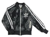 Čierno-sivá batikovaná prepínaci športová mikina Adidas