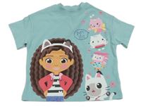 Mentolové tričko s potlačou a flitry - Gábinin kouzelný domek Next