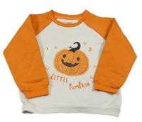 Bielo-oranžová mikina s 3D tekvicou PRIMARK