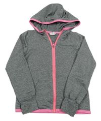 Sivá melírovaná prepínaci športová mikina s kapucňou H&M