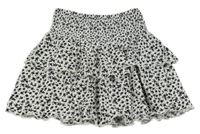 Bielo-čierna mačkaná vrstvená sukňa s kvietkami PRIMARK