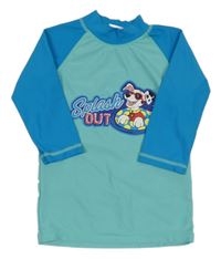 Mentolovo-modré UV triko s PAW PATROL nickelodeon