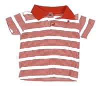 Červeno-biele pruhované polo tričko s palmou ZEEMAN