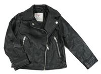 Černý koženkový jarní křivák s límečkem PRIMARK