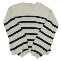 Bielo-tmavomodrý pruhovaný rebrovaný oversize sveter H&M