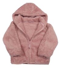 Ružová chlpatá bunda s kapucňou St. Bernard