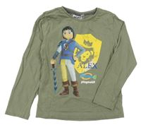 Khaki tričko s rytířem - Super4