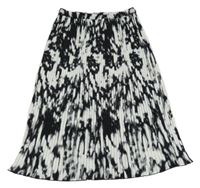 Čierno-biela batikovaná plisovaná sukňa H&M