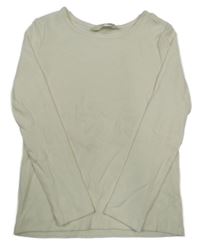 Smetanové žebrované triko H&M