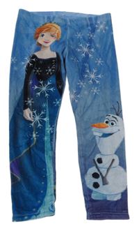 Modré zamatové legíny s Frozen Disney