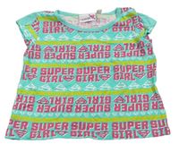 Zelené tričko s nápisy - SuperGirl