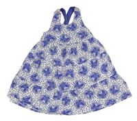 Bielo-fialové bavlnené šaty s motýly Mothercare