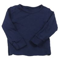 Tmavomodré rebrované tričko Primark